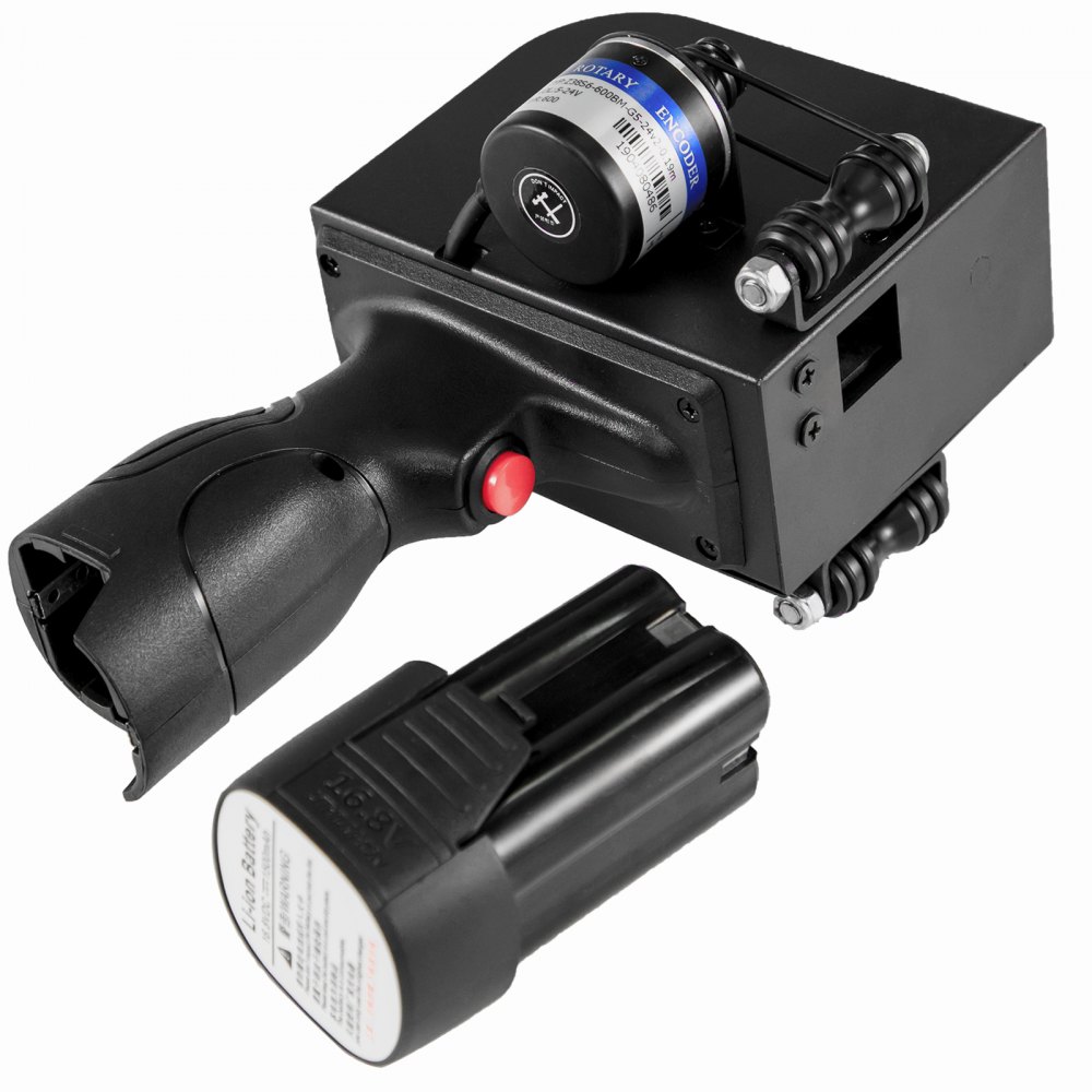 VEVOR Tragbarer Tintenstrahldrucker 5 W, Handstrahldrucker, Codedrucker Datum Barcode Bilder, Genauigkeit 600 DPI, Spannung 12,6-16,8 V, 2800 mAh Lithium-Batterie, Druckgeschwindigkeit Max. 70 m/Min