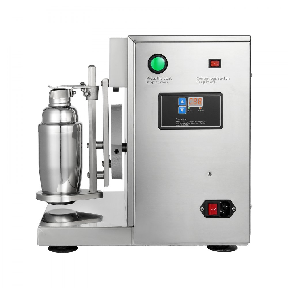 VEVOR Milchshake-Maschine, 120 W Kommerzieller Milchtee-Shaker, Einzelkopf-Milchshake-Mixer, 0–180 s Einstellbarer Milchshake-Mixer, mit 750 ml Edelstahlbecher, für Milchtee-Laden