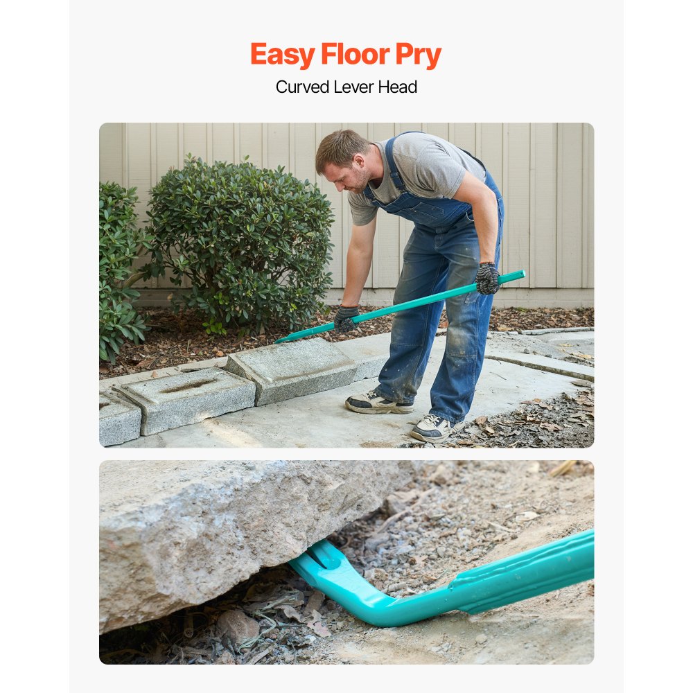 VEVOR Brecheisen, ca. 907 kg Tragkraft, 1422,4 mm Gesamtlänge, Stahl, Nageleisen für Abbrucharbeiten, Beton & Brechen, ideal für den Einsatz im Bauwesen & in der Industrie, mit optimaler Hebelwirkung