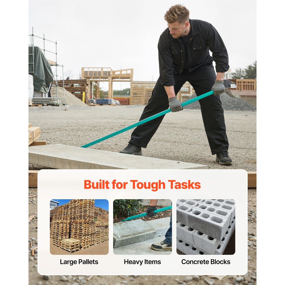 VEVOR Brecheisen, ca. 907 kg Tragkraft, 1422,4 mm Gesamtlänge, Stahl, Nageleisen für Abbrucharbeiten, Beton & Brechen, ideal für den Einsatz im Bauwesen & in der Industrie, mit optimaler Hebelwirkung