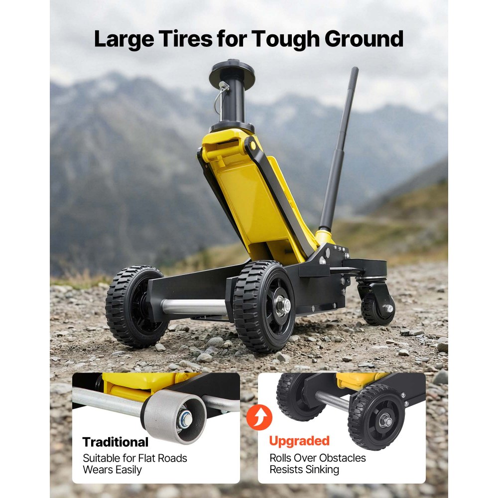 VEVOR Hydraulischer Rangierwagenheber 3 t Tragkraft, Wagenheber aus Aluminium & Stahl mit Doppelkolben-Schnellhubpumpe & Verlängerungssäule, Autoheber für SUVs, 15–59 cm Hubbereich Rennwagenheber