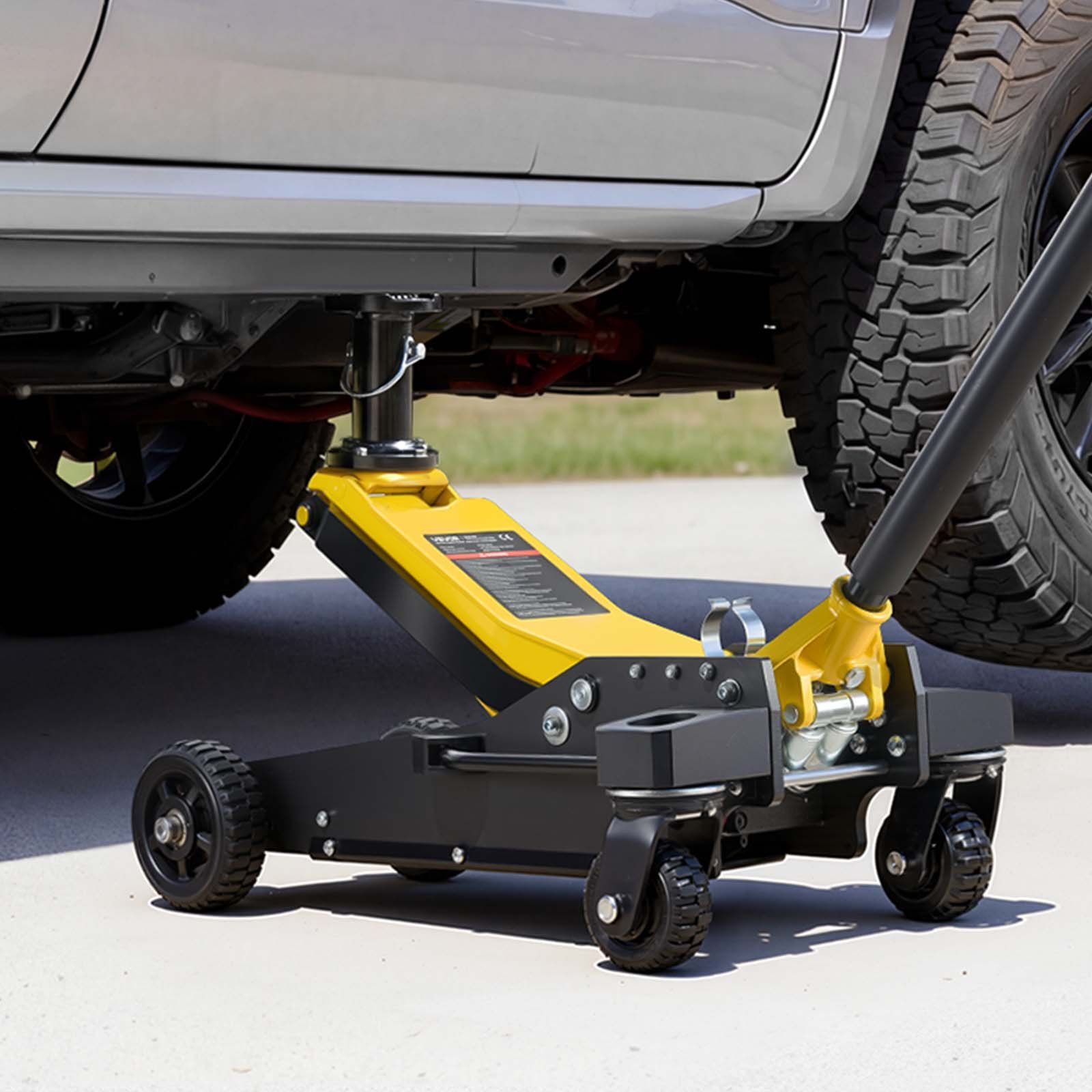 VEVOR Hydraulischer Rangierwagenheber 3 t Tragkraft, Wagenheber aus Aluminium & Stahl mit Doppelkolben-Schnellhubpumpe & Verlängerungssäule, Autoheber für SUVs, 15–59 cm Hubbereich Rennwagenheber