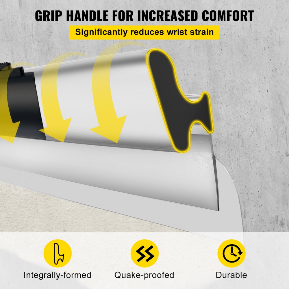 VEVOR Dekorspachtel Set 25 cm / 60 cm/ 80 cm Breitspachtel, 0,89 - 2 m Klingenlänge Trockenbau Flächenspachtel, 0,5 mm Klingenstärke Fassadenspachtel aus Edelstahl, ergonomischer Griff Gipserspachtel