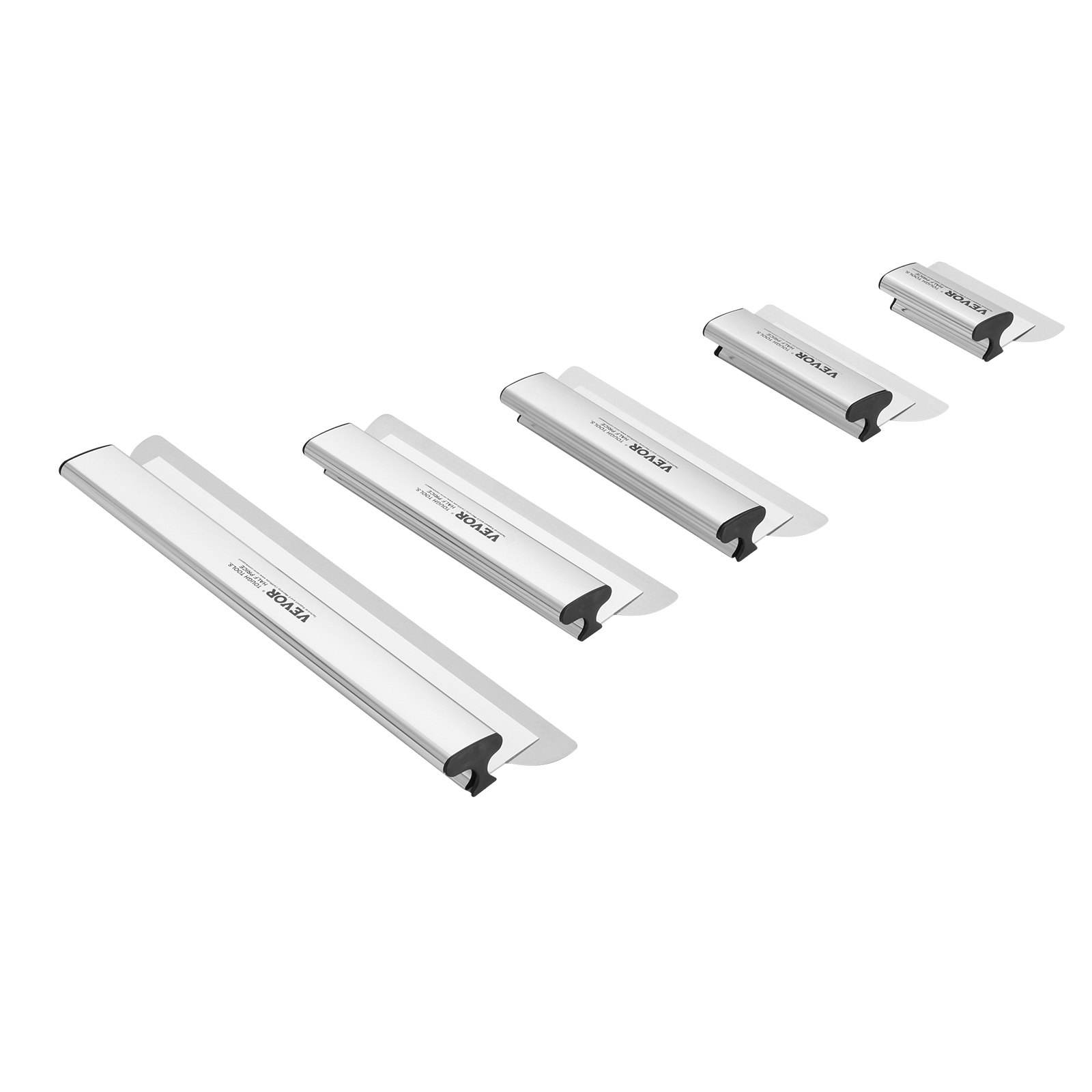 VEVOR Trockenbau-Spachtelklingen-Set, 178/254/356/406/610mm Spachtelklingen + 862-2072 mm Verlängerungsgriffstange, Edelstahlmesser, Spachtelwerkzeuge, für Gipskarton/Wandplatten/Gipskartonplatten