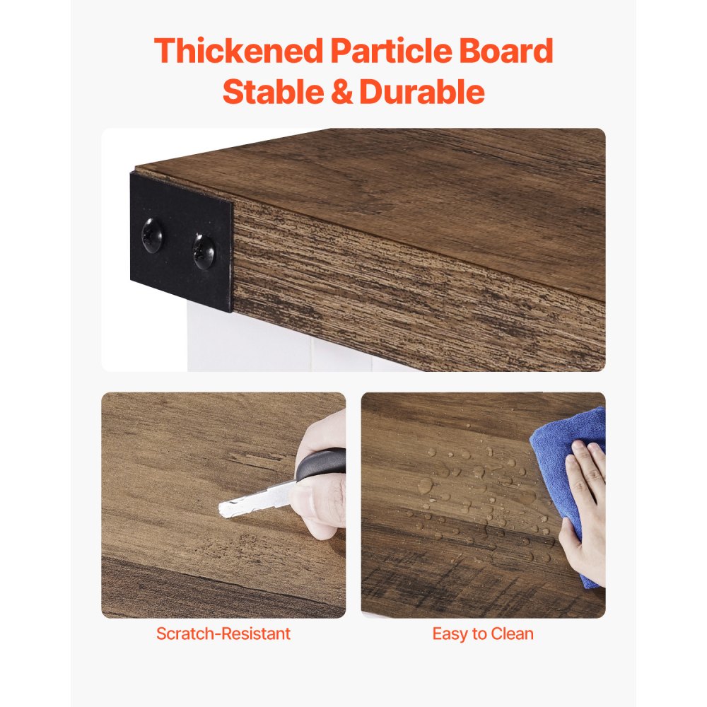 VEVOR Kaffeebarschrank 120 x 39,8 x 83 cm Bauernhaus-Kaffeebarschrank mit 4-stufigem Stauraum, Kaffeebartisch mit Scheunentoren, Sideboard-Buffetschrank für Wohnzimmer Eingangsbereich