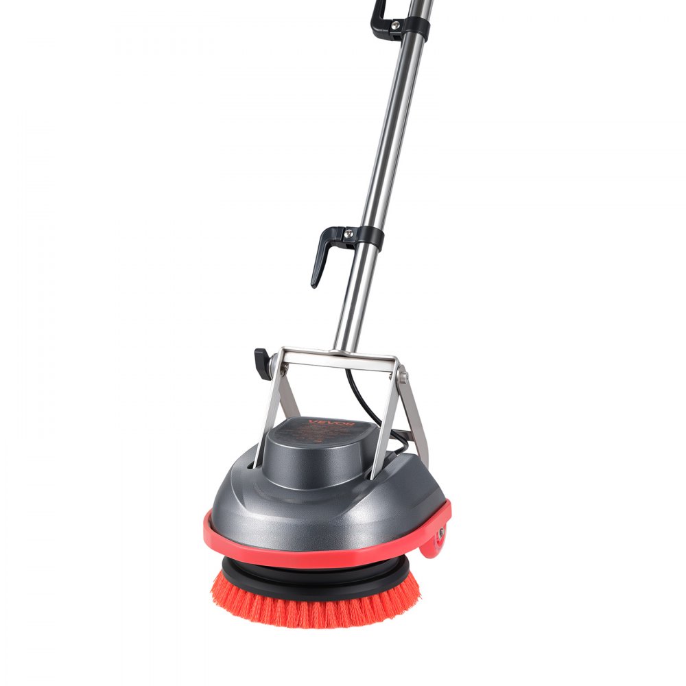 VEVOR Commercial Floor Scrubber Machine, Heavy Duty Floor Cleaner Polisher with 2 Wheels,  Professional Electric Carpet Buffer, Max 1900 RPM, 43 FT Cord, 3 Pads & 3 Brushes - All Floor Surfaces