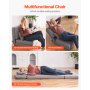 VEVOR Umwandelbares Bodensofa Schlafsofa, 5-fach verstellbares klappbares gepolstertes Lazy-Sofa mit verstellbarer Rückenlehne & Kissen, faltbares Sofa für Wohnzimmer und Schlafzimmer, grau