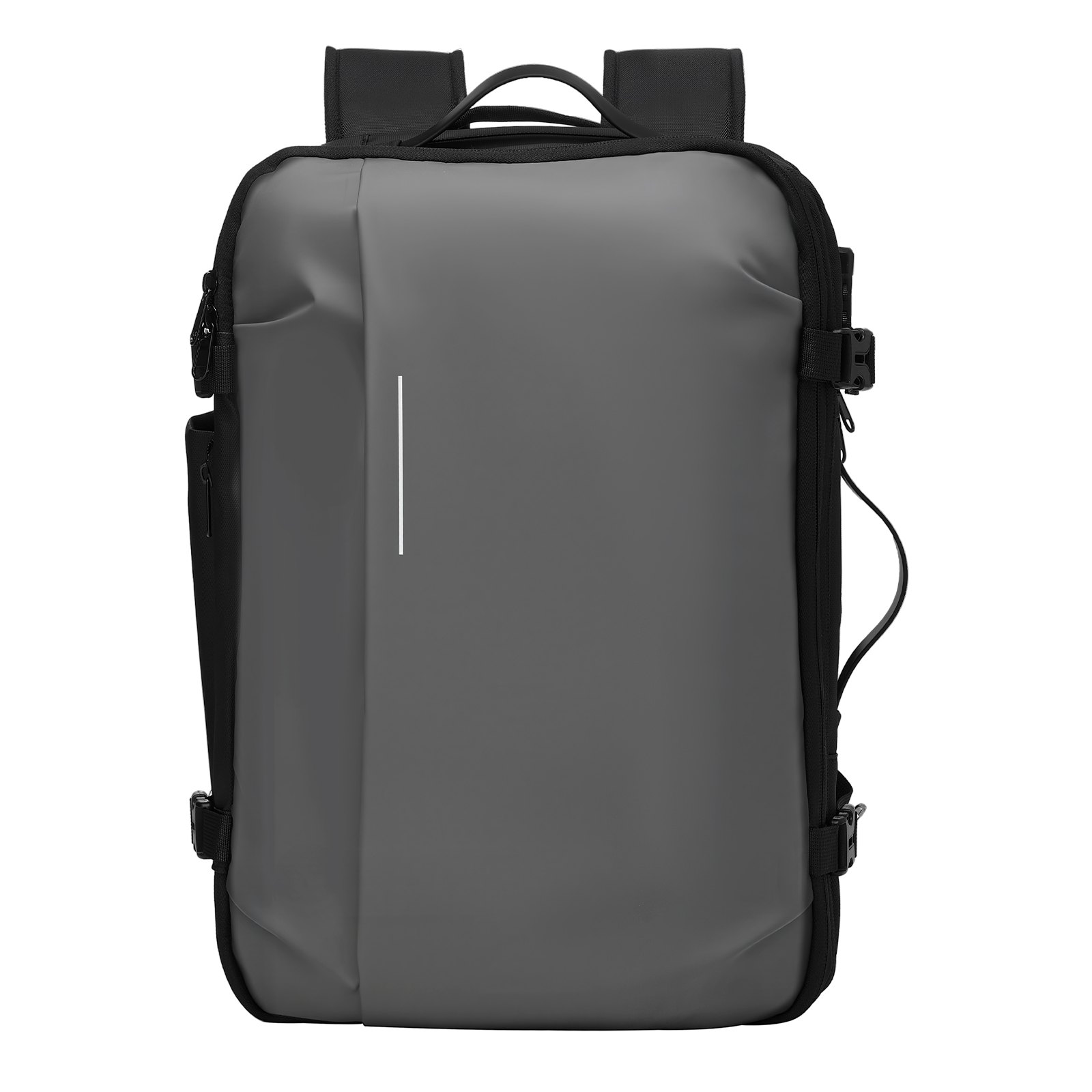 VEVOR Vakuum-Reiserucksack, 65 L, erweiterbarer Vakuum-Kompressions-Reiserucksack mit Pumpe, mit TSA-zugelassenem Schloss, USB-Ladeanschluss, wasserabweisendes Handgepäck, für Business, Grau