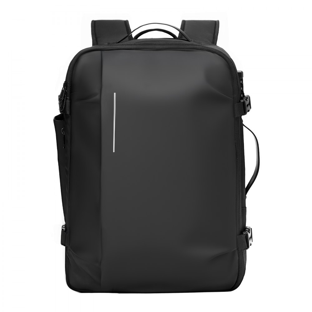 VEVOR Vacuum Travel Backpack, 65L, Expandable Vacuum Seal Compression Travel Backpack, with TSA-Approved Lock, Multiple Pockets Compartments, Water-Resistant Carry-On Suitcase Luggage, No Pump, Black