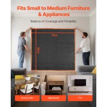 VEVOR Umzugsdecken, 6 Stk., 2032 x 1829 mm, Verpackungsdecke mit Baumwollfüllung, Möbeldecke, Lagerdecke mit Vliesstoff gepolsterte Packdecke zum Versenden, Verpacken & Schützen von Möbeln