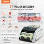 VEVOR Geldzählmaschine, Banknotenzähler mit UV-, MG-, IR- und DD-Falschgelderkennung, USD- und EUR-Geldzählmaschine mit Großem LCD & Externem Display für Kleine Unternehmen
