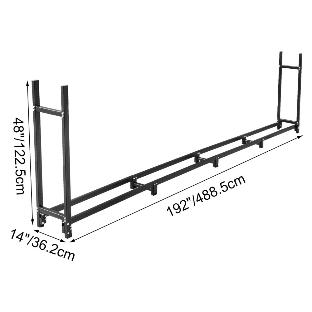 Vevor Kaminholzständer Kaminholzhalter Kaminholzablage Metall 488,5x36,2x122 Cm