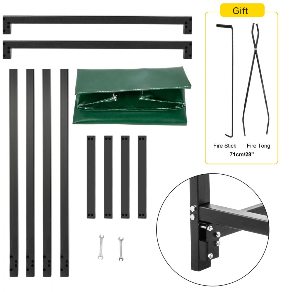 Vevor Brennholz Holzregal Brennholzregal Outdoor 4ft Wood Lagerständer Stahl