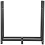 VEVOR Metall Kaminholzregal 590 kg Haltekapazität, Brennholzregal 183,5x36,2x122 cm, Kaminholzunterstand mit PVC Abdeckung(183,5x36,2x27,5 cm), Kaminholzhalter Schwarz, Stapelhilfe für Brennholz Außen