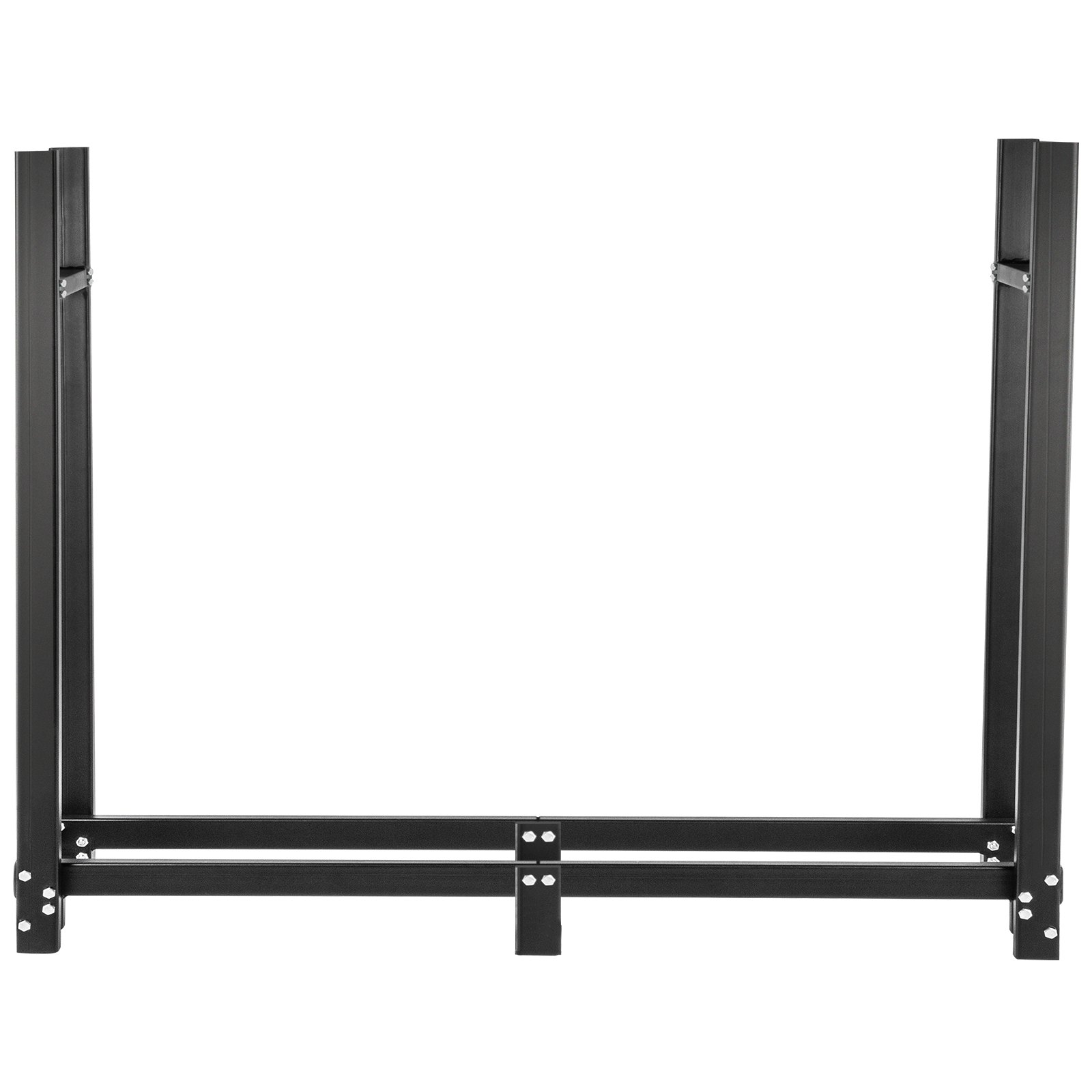 VEVR Metal Firewood Rack, 590 kg Holding Capacity, Firewood Rack 244.5 x 36.2 x 122 cm, Wood Shelter with PVC Cover, Firewood Holder, Wood Rack for Firewood, Black, Outdoor Firewood Stacking Aid