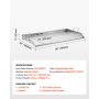 VEVOR Grillplatte Grillpfanne Edelstahl universelle rechteckige Platte (910 x 525 mm) mit flacher Oberseite, Gasgrill-Grillplatte für BBQ-Grill Teppanyaki, tragbares Familienkochgeschirr mit Griff