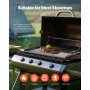 VEVOR Grillplatte Grillpfanne Karbonstahl universelle rechteckige Platte (606 x 360mm) mit flacher Oberseite, Gasgrill-Grillplatte für BBQ-Grill Teppanyaki, tragbares Familienkochgeschirr mit Griff