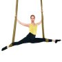VEVOR Aerial Yoga Hängematte Set 4 x 2,8 m, Golden Aerial Yoga Swing Air Fliegen, Yoga-Schaukel Hammock Swing 1000 kg Max. Tragfähigkeit, inkl. Yoga-Socken & Stahlkarabiner, Anti-Gravity-Übungen
