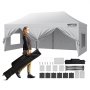 VEVOR Pavillon 304,8x609,6x320cm Gartenzelt 500D PU-Silber-Gewebe Faltpavillon höhenverstellbar inkl. Aufbewahrungstasche Partyzelt  12-16 Personen Pop up Zelt Gartenpavillon für Campingausflug