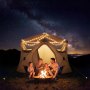 VEVOR Campingzelt 4-Personen, Pop-Up-Zelt mit Netzfenstern, Familienzelt Schneller Aufbau in 60 Sekunden, Tragbares Cabin Hub Zelt mit Tragetasche für Familien-Camping & Wandern, 229x229x212 cm
