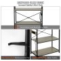 VEVOR Küchenregale Standregal 800 x 400 x 1680 mm, Küchen Bäckerregal 6-stockiges Mikrowellenregal, 120,2 kg Belastbar Gewürzregale mit 6 Haken Küchenregal Eingebaute Steckdose Industrie-Design