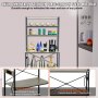 VEVOR Küchenregale Standregal 800 x 400 x 1680 mm, Küchen Bäckerregal 6-stockiges Mikrowellenregal, 120,2 kg Belastbar Gewürzregale mit 6 Haken Küchenregal Eingebaute Steckdose Industrie-Design