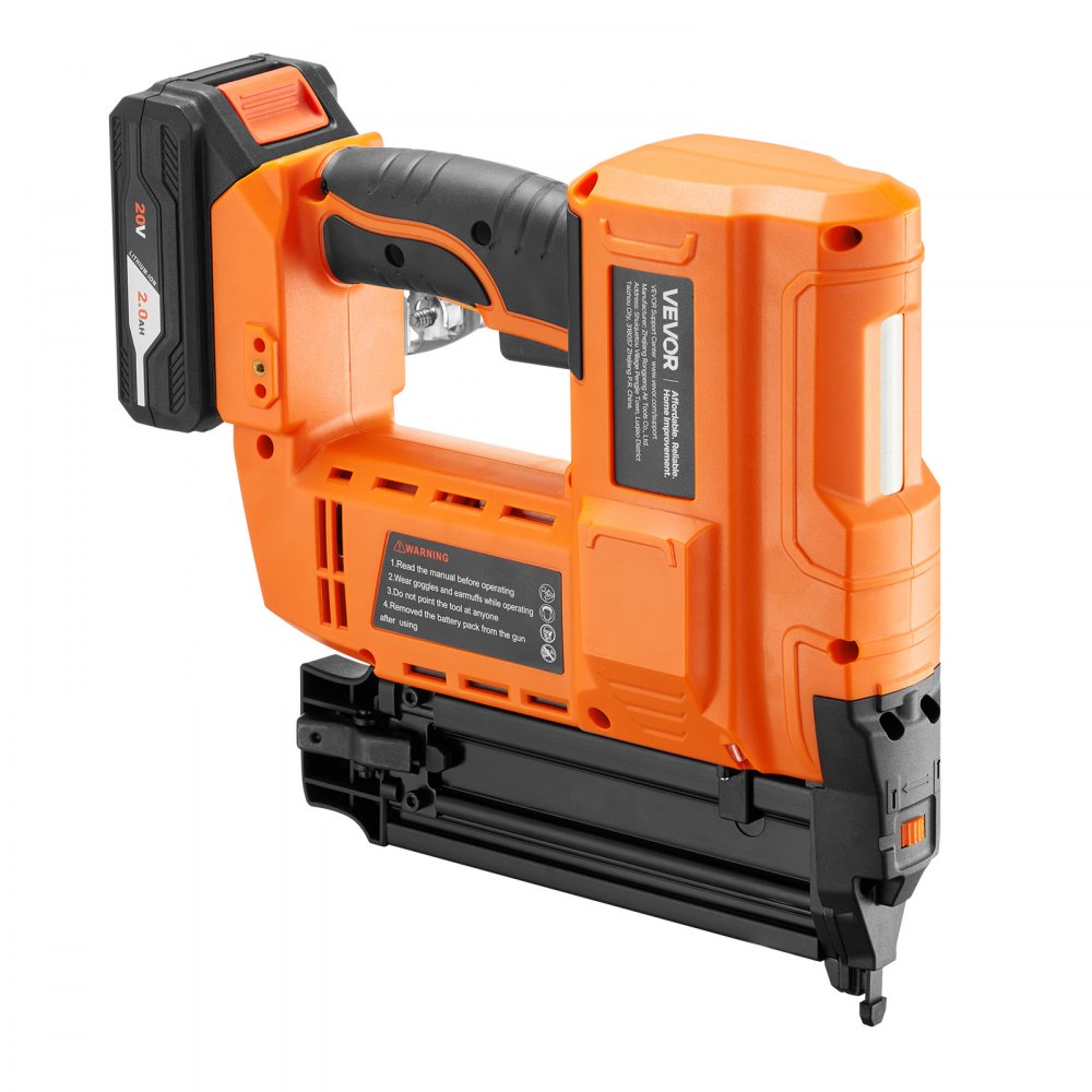 VEVOR 2-in-1 Cordless Brad Nailer, 18 Gauge, 20V Battery Powered Nail Gun and Staple Gun, with 500 pcs Nails, 500 pcs Staples, 2.0 Ah Li-ion Battery and Charger, for Home Improvement, Woodworking