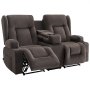 VEVOR Loveseat Relaxsessel elektrische Liegecouch mit Wärmefunktion & Massage, Massagesessel mit zentraler Steuerung & USB-Anschlüssen & Getränkehaltern & Seitentaschen, Sofa für Wohnzimmer Braun