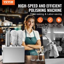 VEVOR Gläserpoliermaschine Gastronomie 5 Polierköpfe 330 Gläser/h 1320 W