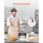 VEVOR elektrische Pizzateigpresse mit 15,24 cm Gebäck-Pressplatte, Brotpresse aus Edelstahl, kommerzielle Formmaschine mit einstellbarer Dicke & 100 Stk. Pergamentpapier, Pizza-Teigrolle