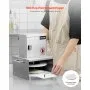 VEVOR elektrische Pizzateigpresse mit 15,24 cm Gebäck-Pressplatte, Brotpresse aus Edelstahl, kommerzielle Formmaschine mit einstellbarer Dicke & 100 Stk. Pergamentpapier, Pizza-Teigrolle
