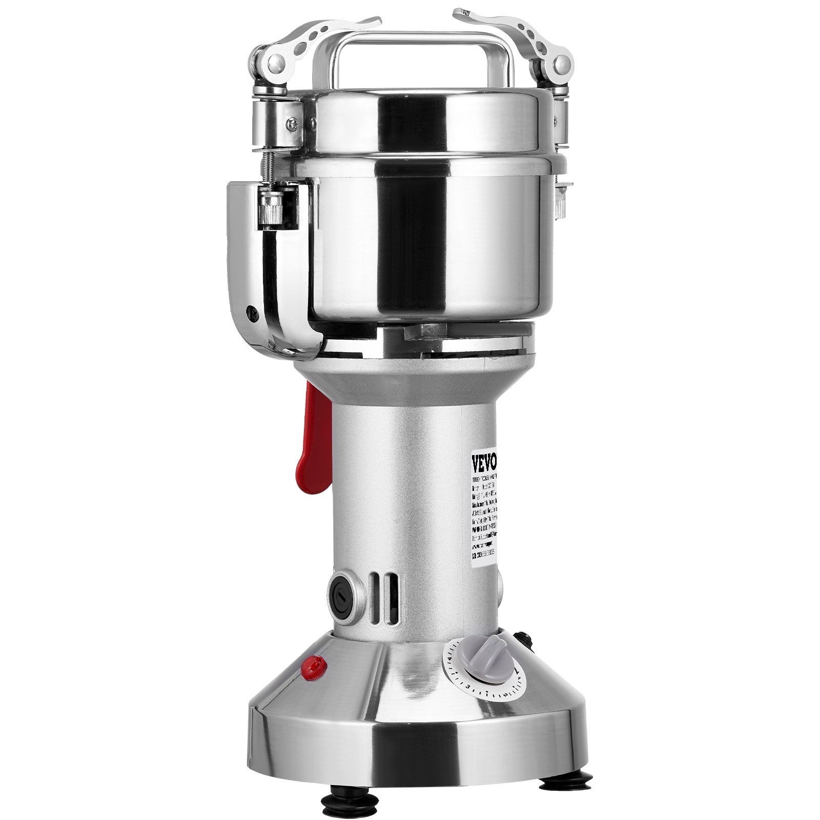 VEVOR Elektrische Getreidemühle 150 g Schleifmaschine 1050 W Multifunktions-Küchenmühle Mehl Pulvermaschine Timing-Trockenmühle für Kräuter / Gewürze