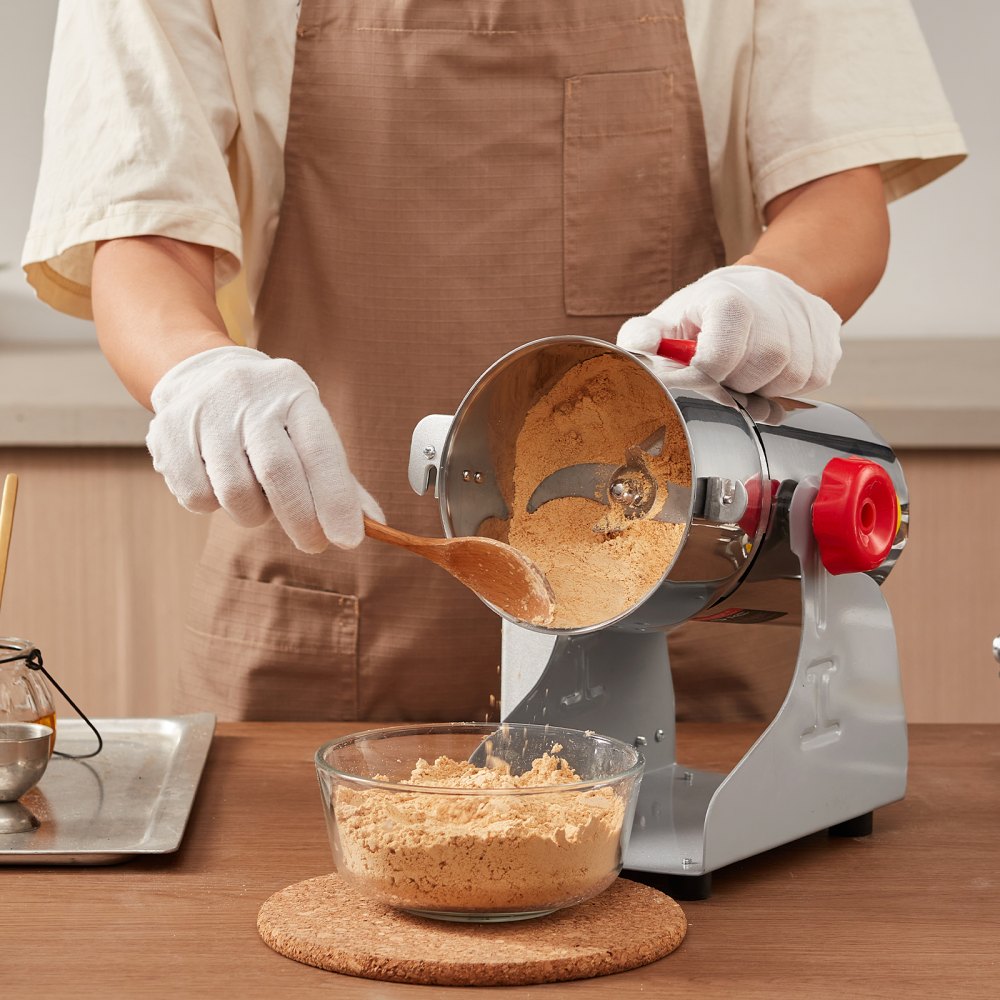 VEVOR 300 g elektrische Getreidemühle, Hochgeschwindigkeits-Gewürzmühlen mit 1500 W, Pulverisiermaschine aus Edelstahl, für trockene Körner, Gewürze, Müsli, Kaffee, Mais, Pfeffer, Schwenktyp