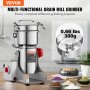 VEVOR 300 g elektrische Getreidemühle, Hochgeschwindigkeits-Gewürzmühlen mit 1500 W, Pulverisiermaschine aus Edelstahl, für trockene Körner, Gewürze, Müsli, Kaffee, Mais, Pfeffer, Schwenktyp
