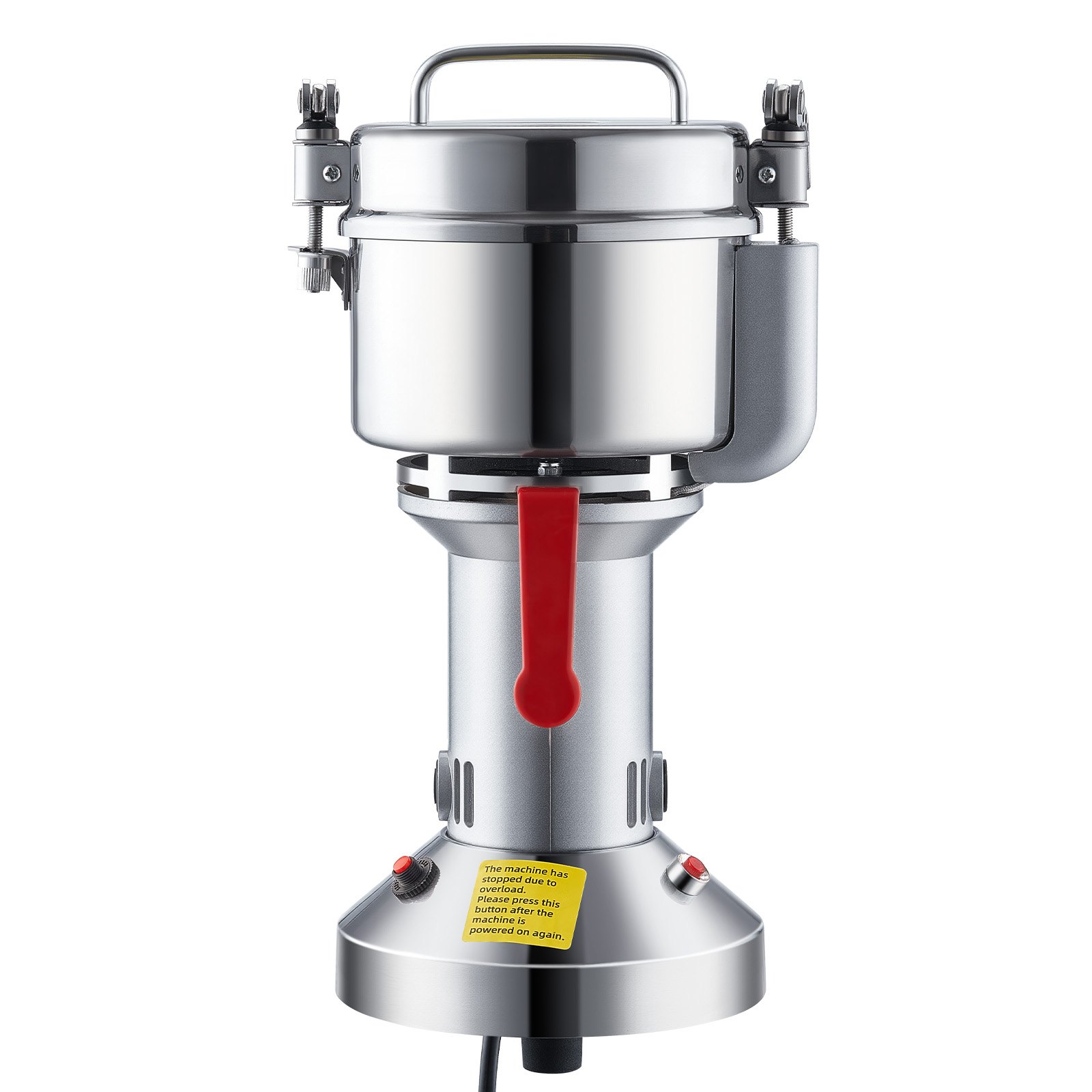 VEVOR elektrische Getreidemühle tragbare Hochgeschwindigkeits-Gewürzmühlen kommerziell 750 g 2000 W, Pulverisierer aus Edelstahl, 28000 U/min für trockene Körner Gewürze Müsli Kaffee Mais Pfeffer