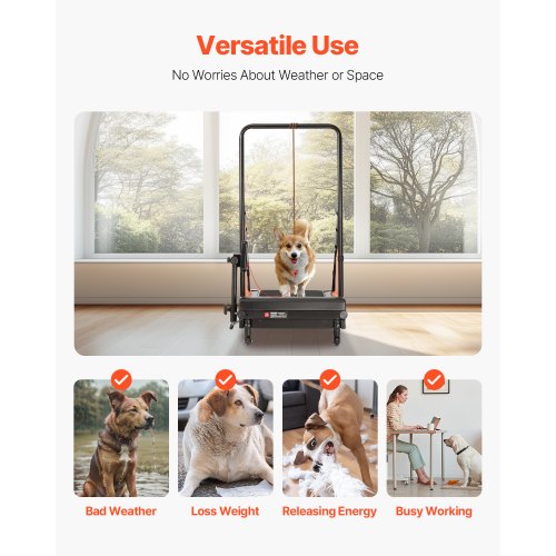Produktbild von VEVOR Hundelaufband Für Mittelgroße Hunde Bis 90 Kg, Elektrisches Hundelaufgerät Mit 3 Verstellbaren Rampen, Indoor-Laufband Für Haustiere Mit LCD-Bildschirm, Dog Pacer -Laufband Für Training