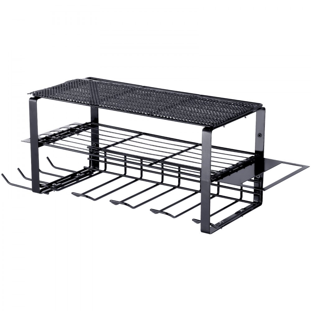 VEVOR Elektrowerkzeug Organizer 30 kg Tragfähigkeit Wandhalterung Werkzeughalter Kohlenstoffstahl Garagen Werkzeugregal  640 x 205 x 225 mm Werkzeugspeicher 3 Ebenen Garagenwandaufbewahrung