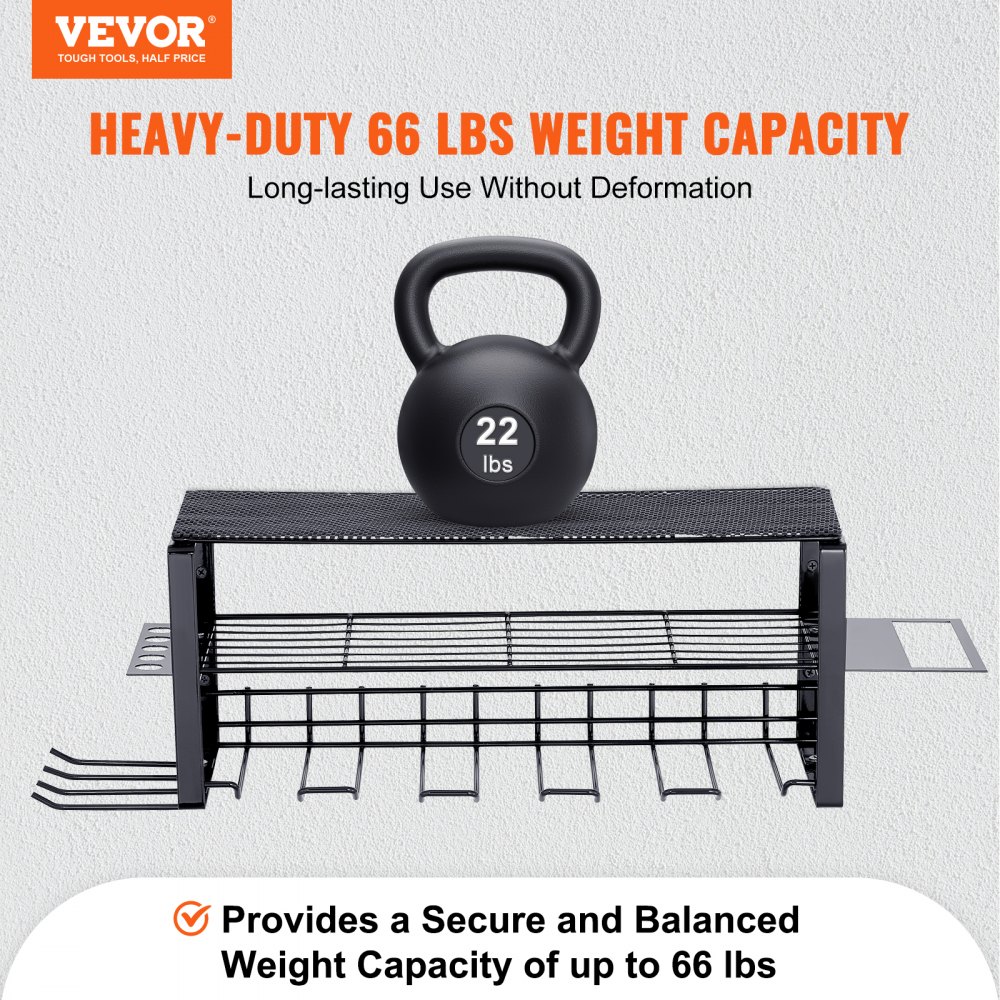 VEVOR Elektrowerkzeug Organizer 30kg Tragfähigkeit Wandhalterung Werkzeughalter Kohlenstoffstahl Garagen Werkzeugregal 700x205x255mm Werkzeugspeicher 3 Ebenen Garagenwandaufbewahrung