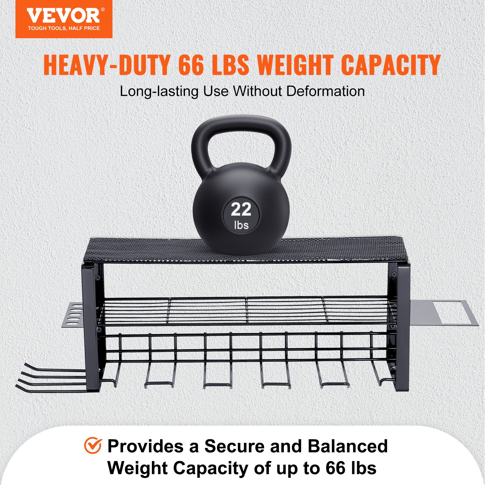 VEVOR Elektrowerkzeug Organizer 30kg Tragfähigkeit Wandhalterung Werkzeughalter Kohlenstoffstahl Garagen Werkzeugregal 700x205x255mm Werkzeugspeicher 3 Ebenen Garagenwandaufbewahrung