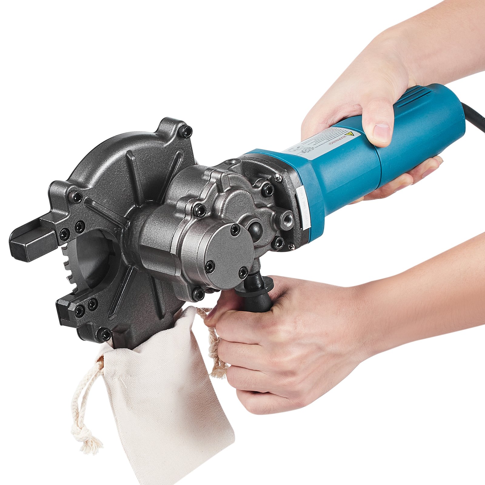 VEVOR Elektrischer Bolzenschneider, 1100-W-Bewehrungsschneider, schneidet bis zu 3/2 Zoll (4–40 mm) Bewehrungsstahl, Rebar Cutter für Stahlbeton mit zusätzlichem kleinen Griff, Werkzeugkoffer