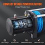 VEVOR Elektrische Seilwinde 12V 8000lbs/3629kg Offroad Motorwinde Seilzug Elektrowinde 12-strängiges Nylonseil mit 2-in-1-Controller Schwarz Geeignet für mittelgroße große SUVs LKWs und sogar Yachten