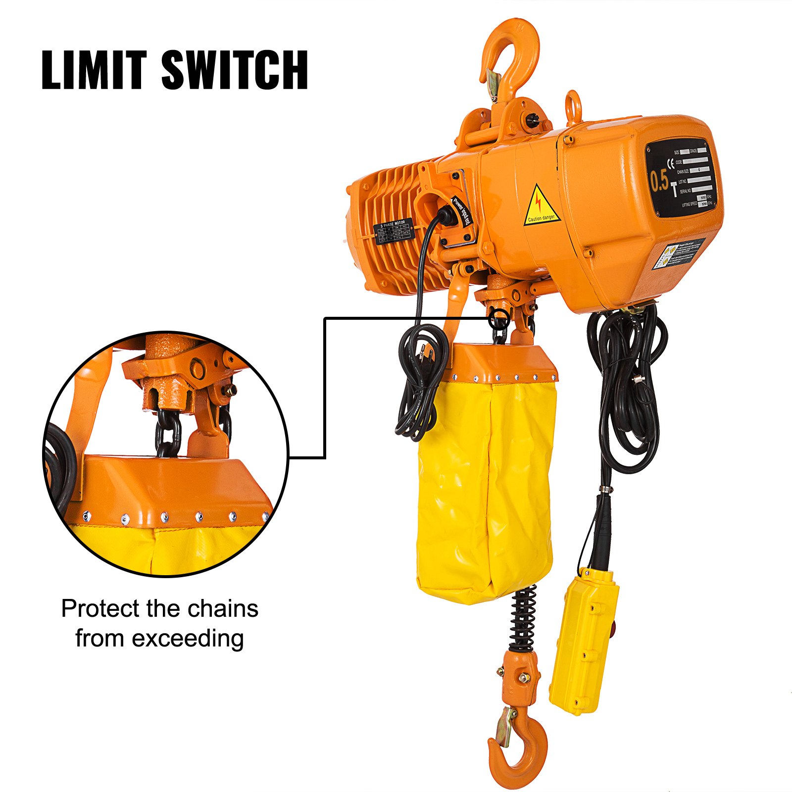 Elektro-kettenzug 500 Kg 3 Phase Kettenlift Elektrozug Mit Trailer Control 0.5t