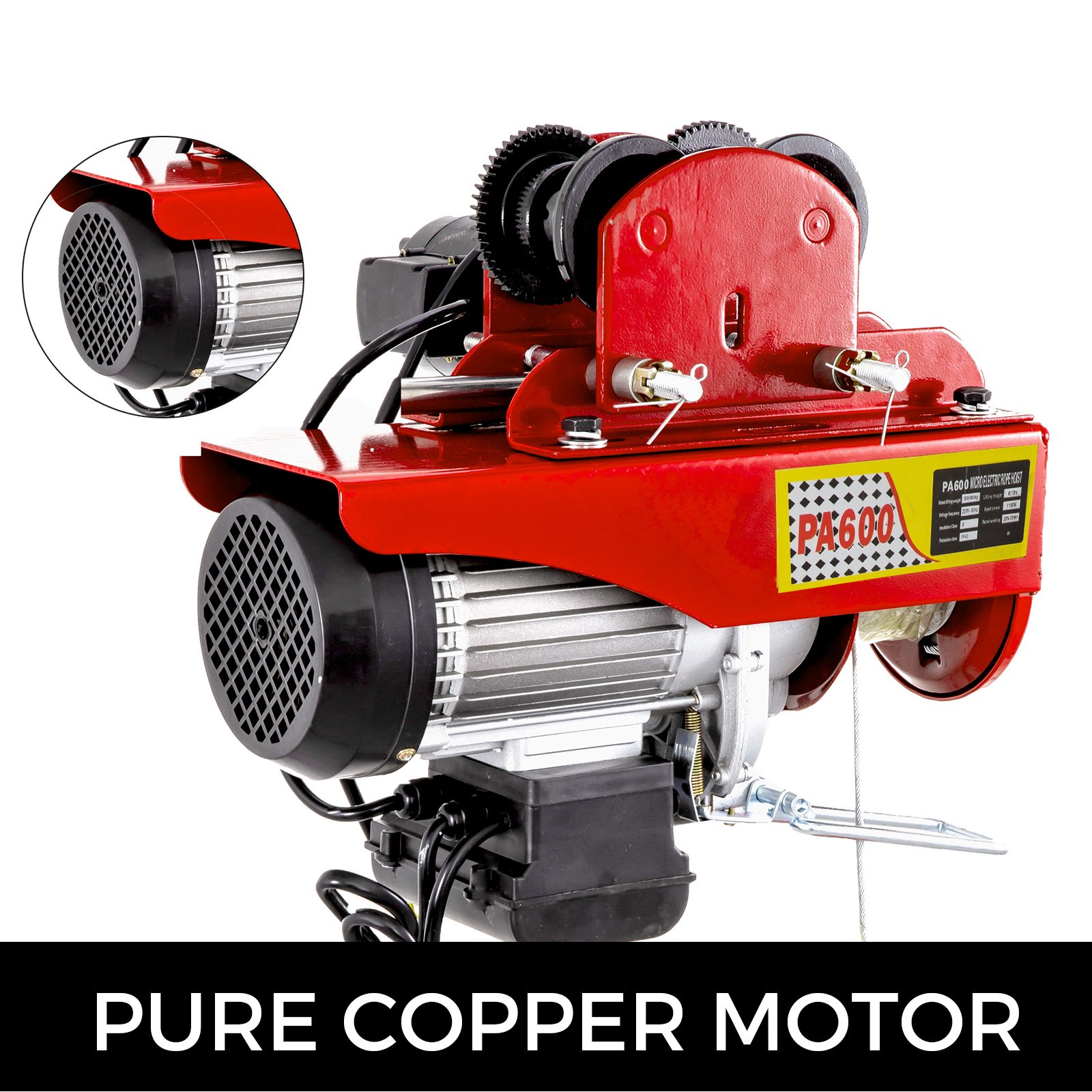 Elektrische Seilwinde Laufkatze Seilzug Schwerlast Hebezug 600kg 12m 6m