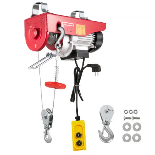 Pallit Seilwinde Elektrisch 230v 150/300 kg Tragkraft 12m Hubhöhe Stahlseil inkl. Kabelfernbedienung 1,5 m Kabellänge MOBILE Seilzug elektrisch Seilhebezug Hebezug