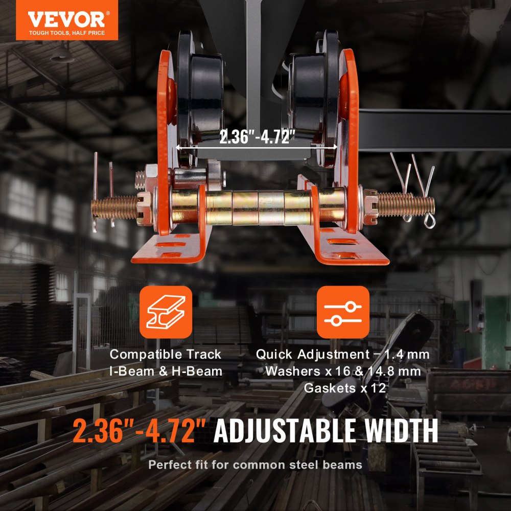 VEVOR Electric Hoist Manual Trolley 0.5 t 2.36
