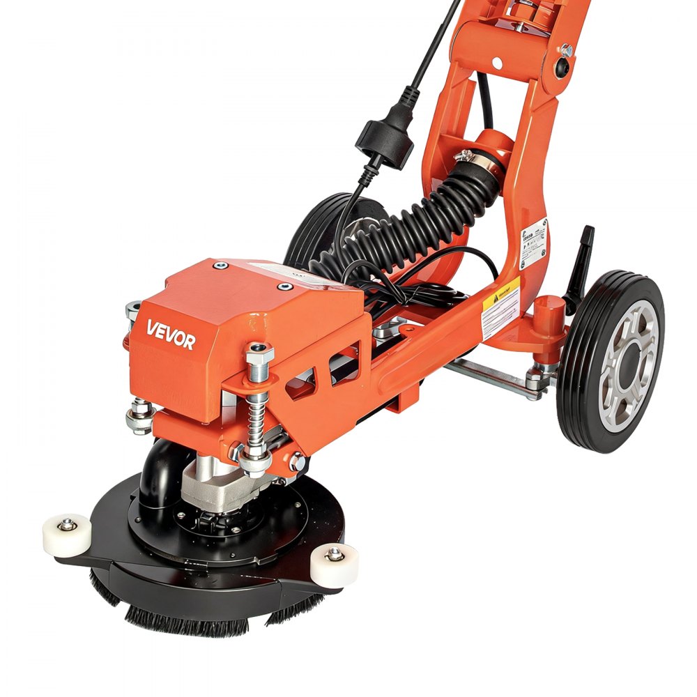VEVOR Elektrischer Betonschleifer 1400W Bodenpolierer Handgeführt 3700U/min, Bodenschleifer zum Glätten von Beton Granit Marmor & Holzboden, 18cm Schleifscheibe, Ausziehbarer Griff, Absauganschluss