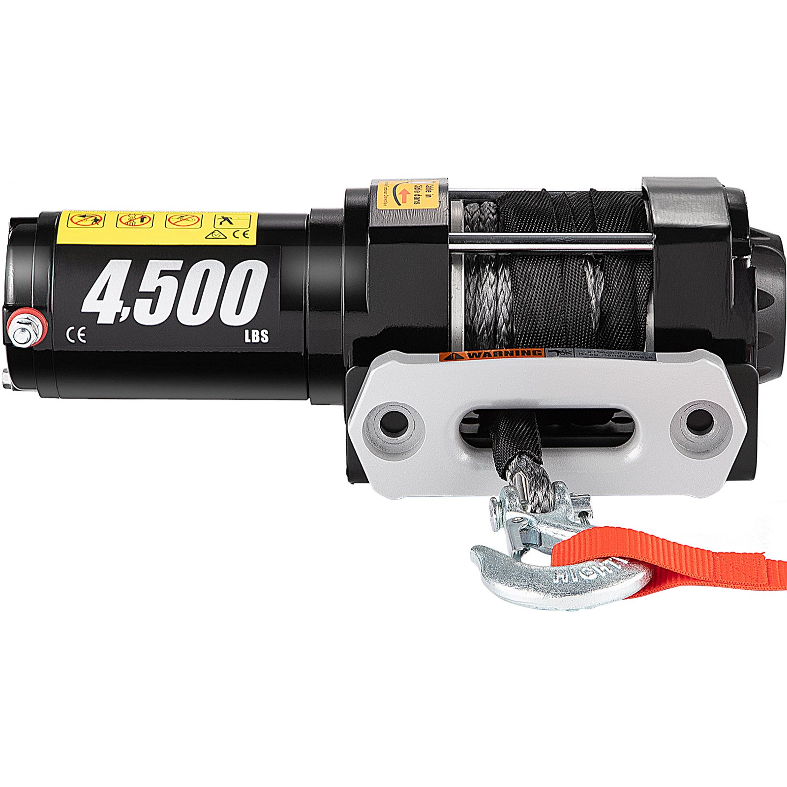 VEVOR 13M Elektrische Seilwinde Edelstahl, 12V Elektrische LKW Winde, 2,5 kW Elektrische Motorwinde Kabel Synthetisches Seil, 4.500 Pfund Fernbedienung, modellbau Winde Hebezug Seilzug