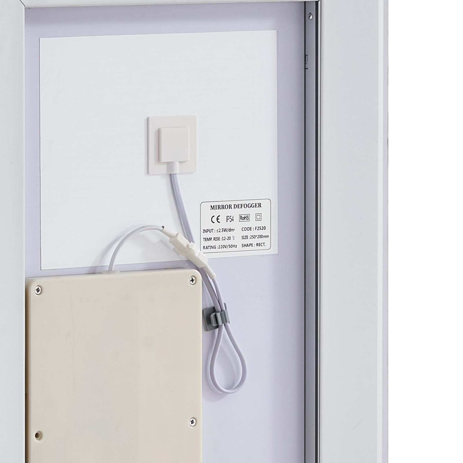 VEVOR LED-Badezimmerspiegel Kosmetikspiegel (50 x 70 cm) mit Front- und Hintergrundbeleuchtung, beschlagfreier Spiegel, stufenlos dimmbarer Badezimmerspiegel mit 3 Farbtemperaturen, Wandmontage