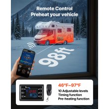 VEVOR Dieselheizung Lufterhitzer 8 kW, DC 12 V/24 V, tragbarer All in One Standheizung mit Bluetooth-Steuerung & Fernbedienung & LCD-Bildschirm, 7 L Kraftstofftank für Lkw Wohnmobile SUVs