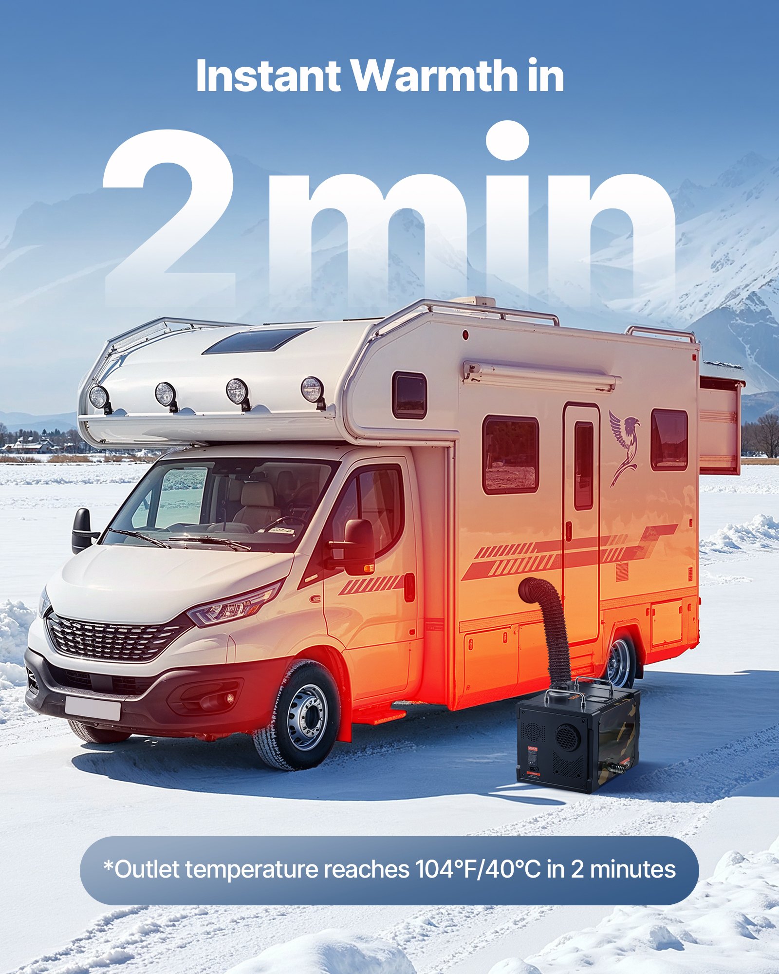 VEVOR Dieselheizung Lufterhitzer 8 kW, DC 12 V/24 V, tragbarer All in One Standheizung mit Bluetooth-Steuerung & Fernbedienung & LCD-Bildschirm, 7 L Kraftstofftank für Lkw Wohnmobile SUVs